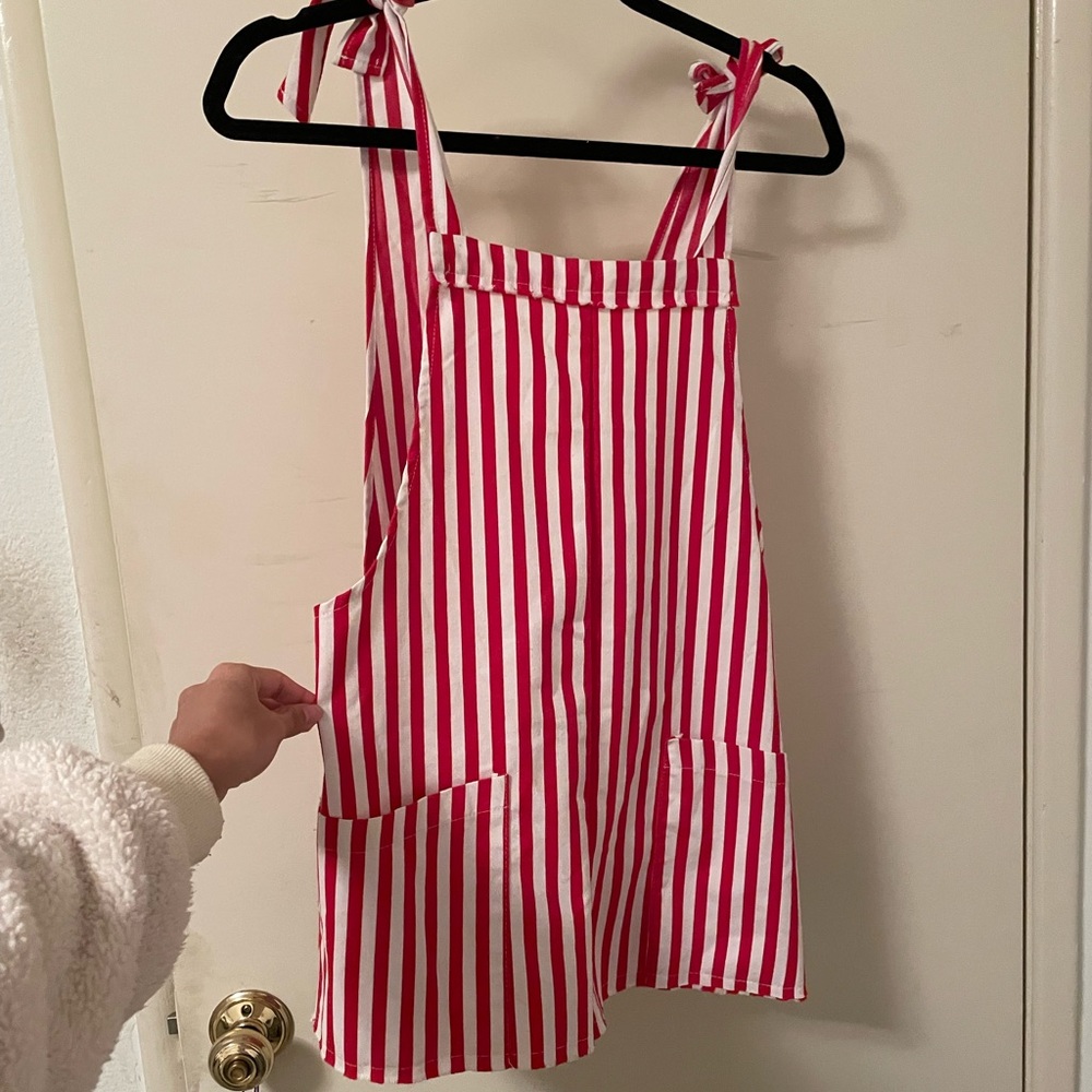 Princess Polly red striped overralls